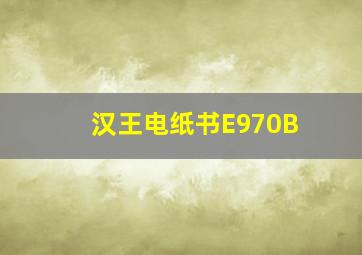 汉王电纸书E970B