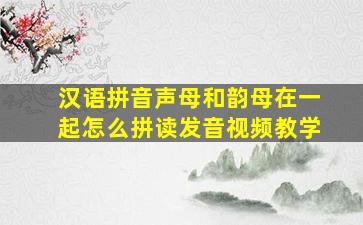 汉语拼音声母和韵母在一起怎么拼读发音视频教学