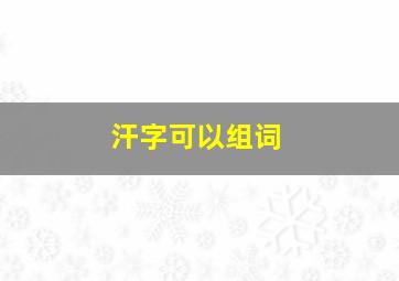 汗字可以组词