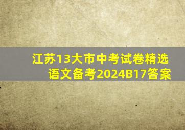 江苏13大市中考试卷精选语文备考2024B17答案