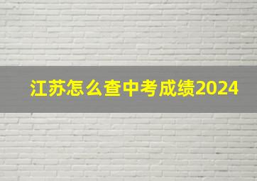 江苏怎么查中考成绩2024