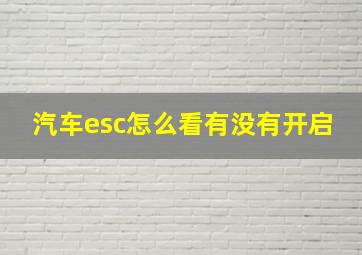 汽车esc怎么看有没有开启