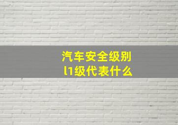 汽车安全级别l1级代表什么