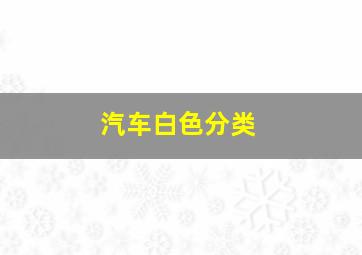 汽车白色分类