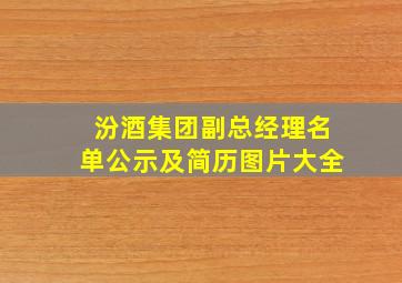 汾酒集团副总经理名单公示及简历图片大全