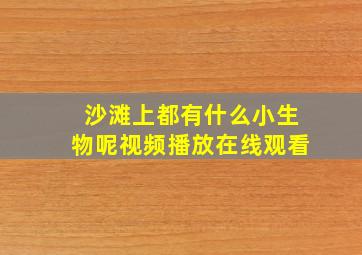 沙滩上都有什么小生物呢视频播放在线观看