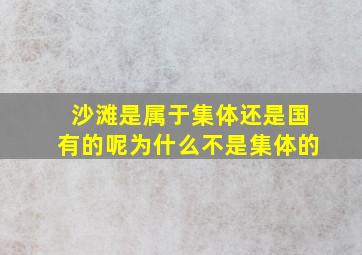 沙滩是属于集体还是国有的呢为什么不是集体的