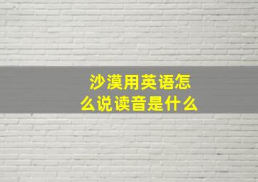 沙漠用英语怎么说读音是什么