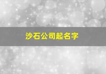 沙石公司起名字