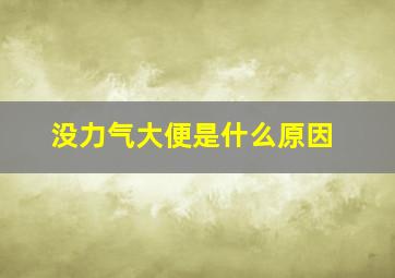 没力气大便是什么原因