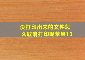 没打印出来的文件怎么取消打印呢苹果13