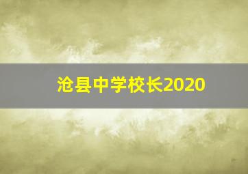 沧县中学校长2020