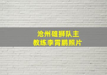 沧州雄狮队主教练李霄鹏照片