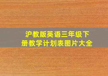 沪教版英语三年级下册教学计划表图片大全