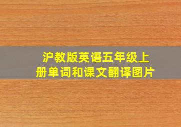 沪教版英语五年级上册单词和课文翻译图片