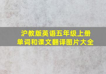 沪教版英语五年级上册单词和课文翻译图片大全