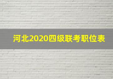 河北2020四级联考职位表