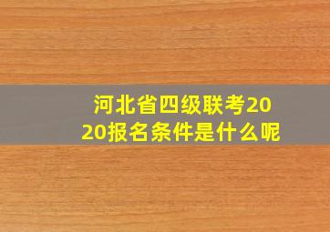 河北省四级联考2020报名条件是什么呢