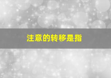 注意的转移是指