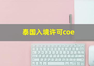 泰国入境许可coe