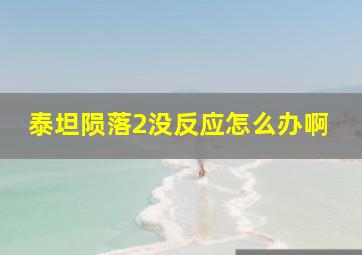 泰坦陨落2没反应怎么办啊