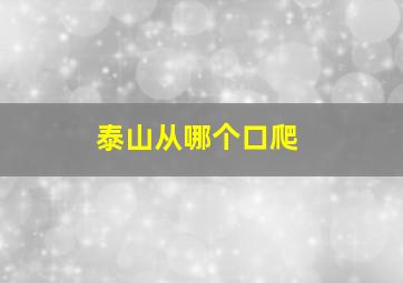 泰山从哪个口爬