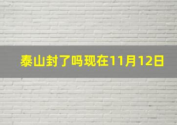 泰山封了吗现在11月12日