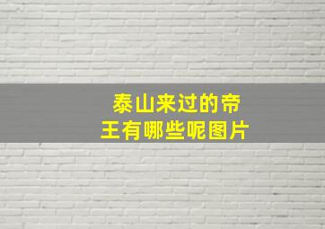 泰山来过的帝王有哪些呢图片