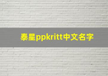 泰星ppkritt中文名字