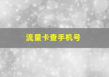 流量卡查手机号