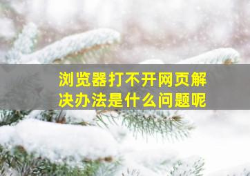 浏览器打不开网页解决办法是什么问题呢