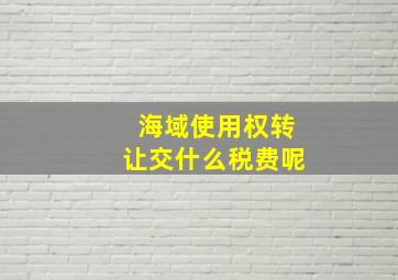 海域使用权转让交什么税费呢