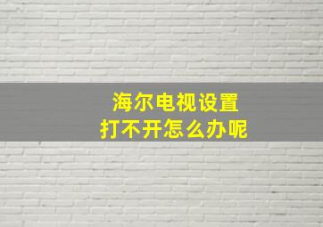 海尔电视设置打不开怎么办呢