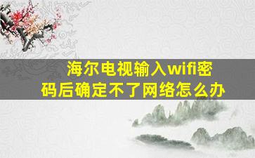 海尔电视输入wifi密码后确定不了网络怎么办