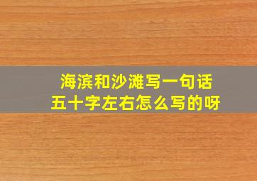 海滨和沙滩写一句话五十字左右怎么写的呀