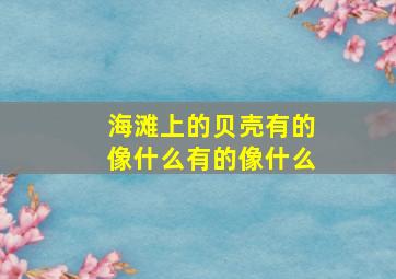 海滩上的贝壳有的像什么有的像什么