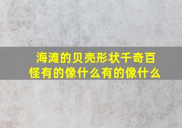 海滩的贝壳形状千奇百怪有的像什么有的像什么