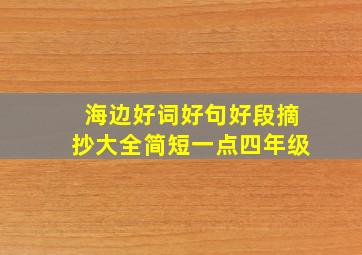 海边好词好句好段摘抄大全简短一点四年级