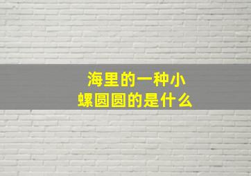 海里的一种小螺圆圆的是什么