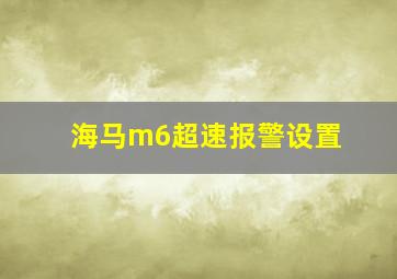 海马m6超速报警设置