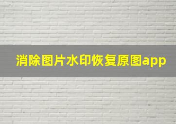 消除图片水印恢复原图app