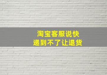 淘宝客服说快递到不了让退货