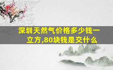 深圳天然气价格多少钱一立方,80块钱是交什么