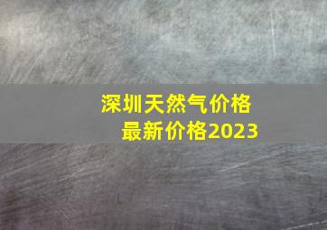 深圳天然气价格最新价格2023