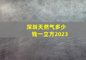 深圳天然气多少钱一立方2023