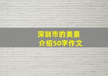 深圳市的美景介绍50字作文