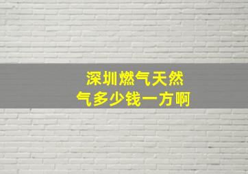 深圳燃气天然气多少钱一方啊