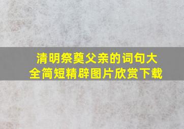 清明祭奠父亲的词句大全简短精辟图片欣赏下载