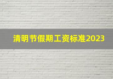 清明节假期工资标准2023