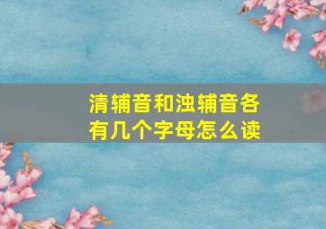 清辅音和浊辅音各有几个字母怎么读